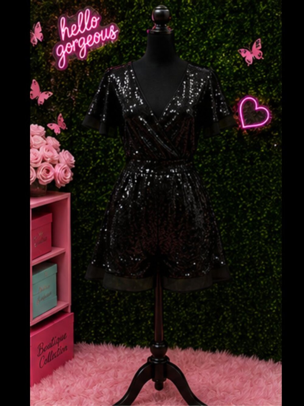 🖤 BLACK SEQUIN ROMPER